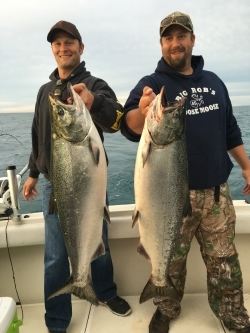 Charter Fishing on Lake Michigan in August