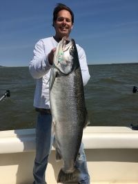 Charter Fishing on Lake Michigan in April