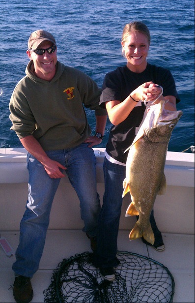 Date idea fishing on Lake Michigan